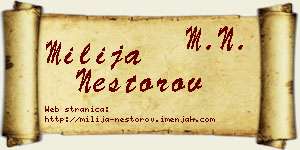 Milija Nestorov vizit kartica